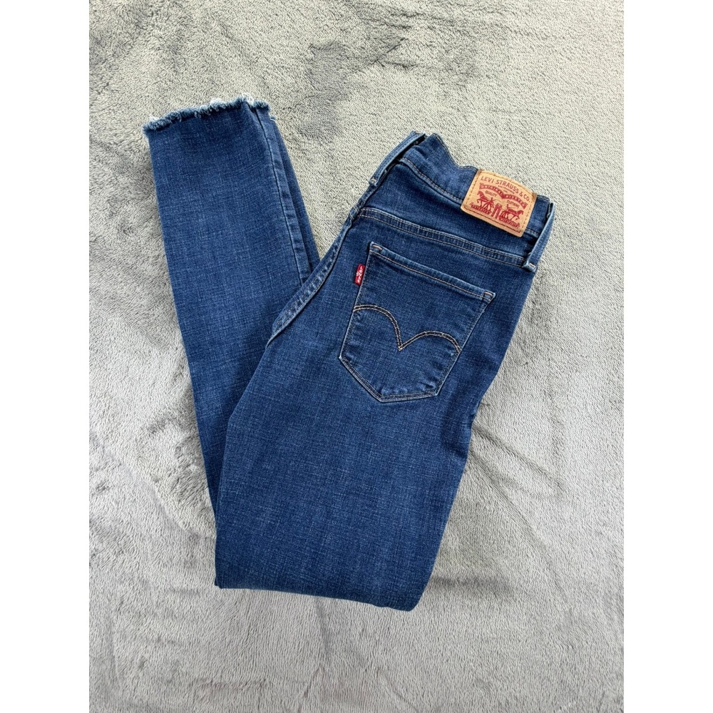 Levis 311 Shaping Skinny Jeans Womens 27 Medium Wash Blue Raw Hem 19626-0291